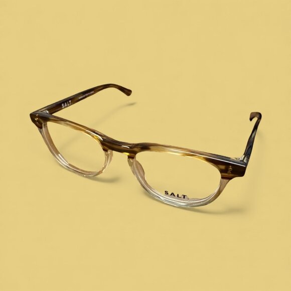 NEW SALT. Optics Pierce 48 White Oak‎ WOK Eyeglasses 48-18-145 Handcrafted Japan - Picture 1 of 8